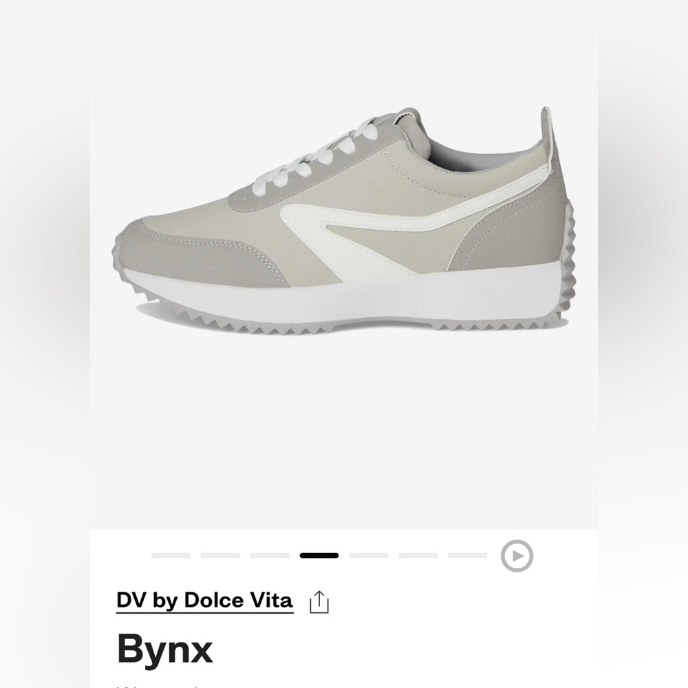 NWT - Women’s Dolce Vita “Bynx” Sneakers 2Tone with shoe lace- Taupe White -8.5 - Picture 4 of 9